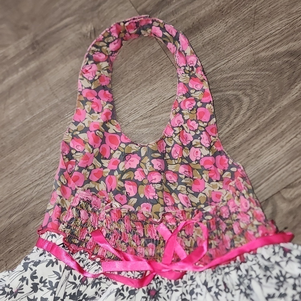Blue Beri Boulevard Pink Foral   Halter Dress .Siz 3T - Picture 8 of 9